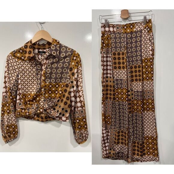 Anthropologie Drew boho wide leg pant and top set - Picture 1 of 11